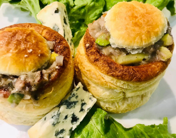 Vol au vent de pieds de cochon à la fourme d’Ambert 